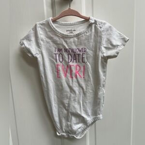Garanimals 24M White I Am Not Allowed to Date Ever Girls Short Sleeve Onesie